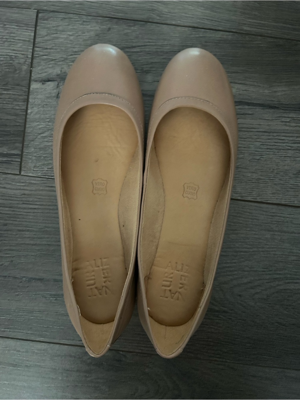 Naturalizer Nude Leather Ballet Flats